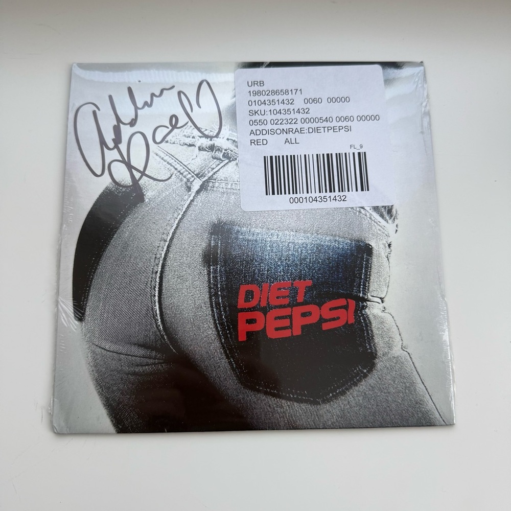 SIGNED Addison Rae - Diet Pepsi 7” Single Red Vinyl